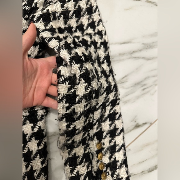Zara Houndstooth Blazer Gold Button Limited Edition Jacket Inspired Designer - Picture 7 of 8